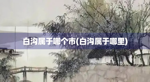 白沟属于哪个市(白沟属于哪里)