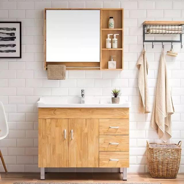 台盆柜最佳效果图(素材45款实用的台盆一体柜)(10)