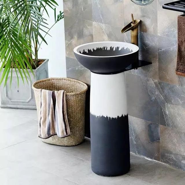 台盆柜最佳效果图(素材45款实用的台盆一体柜)(44)