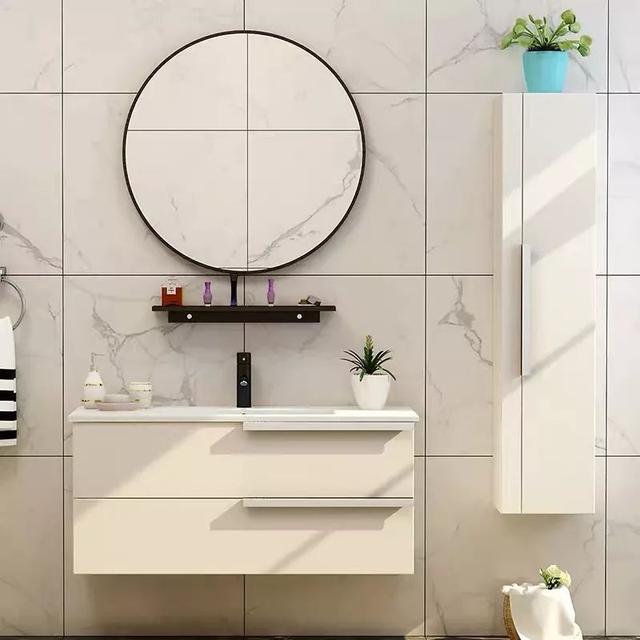 台盆柜最佳效果图(素材45款实用的台盆一体柜)(15)