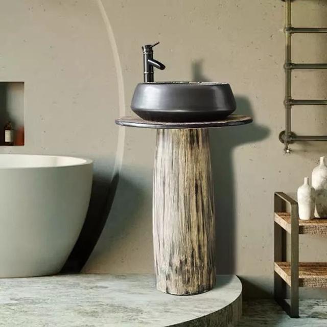 台盆柜最佳效果图(素材45款实用的台盆一体柜)(40)