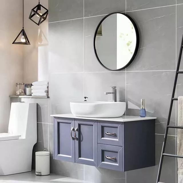 台盆柜最佳效果图(素材45款实用的台盆一体柜)(17)