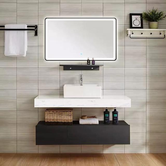 台盆柜最佳效果图(素材45款实用的台盆一体柜)(13)