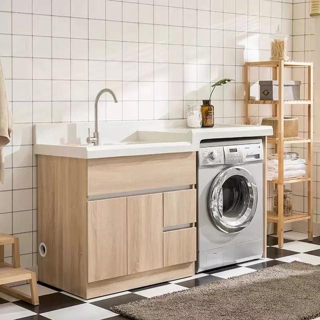 台盆柜最佳效果图(素材45款实用的台盆一体柜)(24)