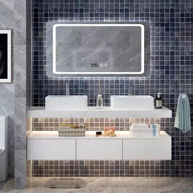 台盆柜最佳效果图(素材45款实用的台盆一体柜)(16)