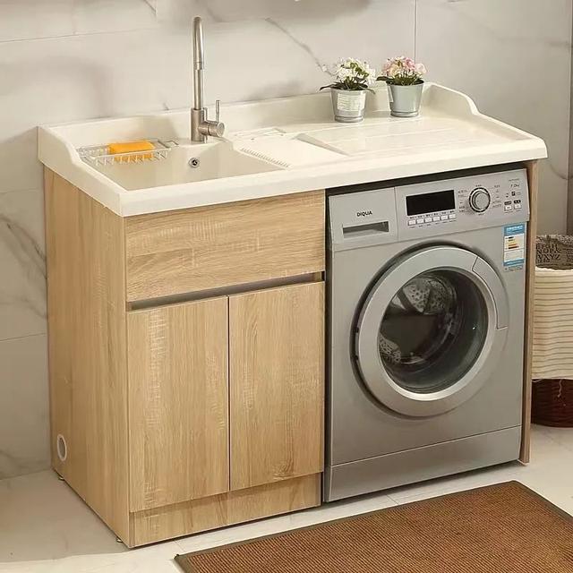 台盆柜最佳效果图(素材45款实用的台盆一体柜)(30)