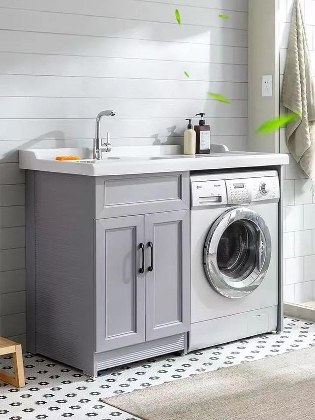 台盆柜最佳效果图(素材45款实用的台盆一体柜)(33)