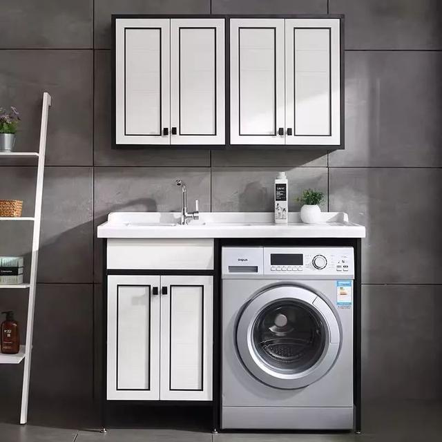 台盆柜最佳效果图(素材45款实用的台盆一体柜)(28)