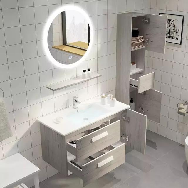 台盆柜最佳效果图(素材45款实用的台盆一体柜)(18)