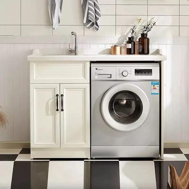 台盆柜最佳效果图(素材45款实用的台盆一体柜)(29)