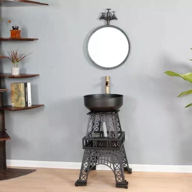 台盆柜最佳效果图(素材45款实用的台盆一体柜)(36)