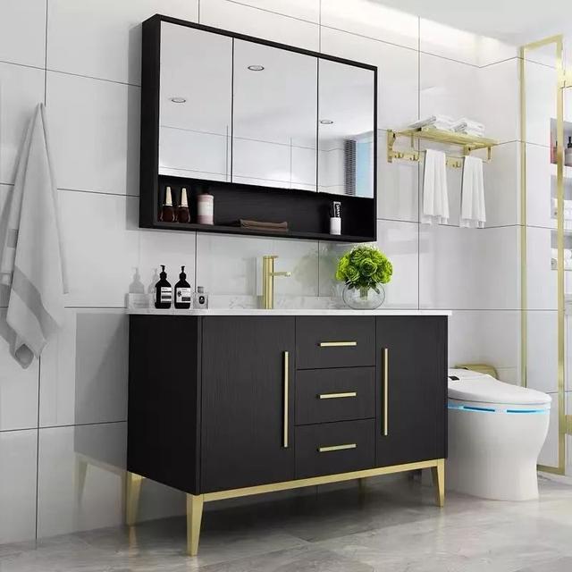 台盆柜最佳效果图(素材45款实用的台盆一体柜)(5)