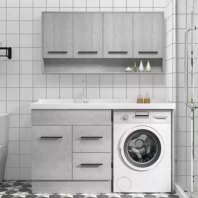 台盆柜最佳效果图(素材45款实用的台盆一体柜)(27)