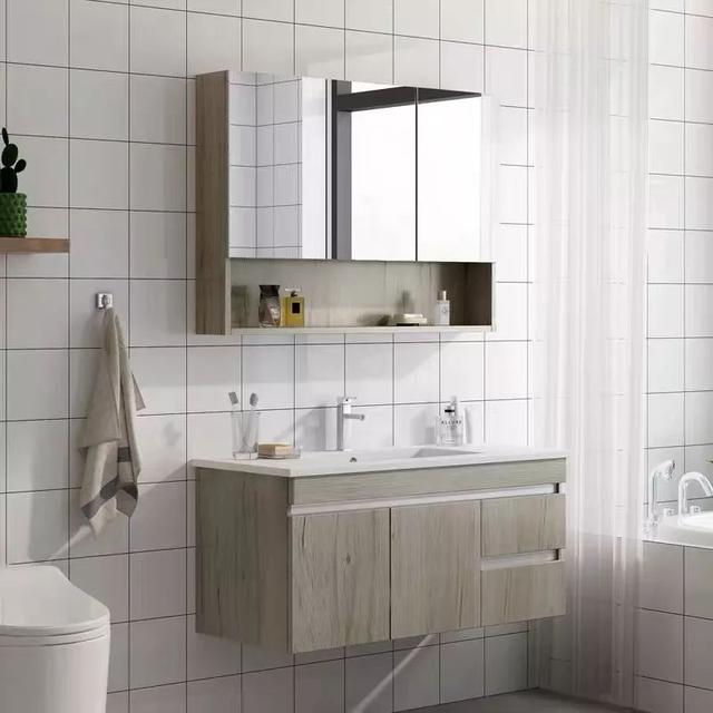 台盆柜最佳效果图(素材45款实用的台盆一体柜)(22)