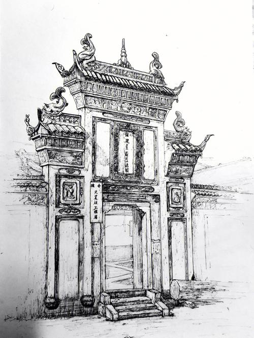 古建筑速写100幅(保定教师40幅古建筑系列手绘定格古城风韵)