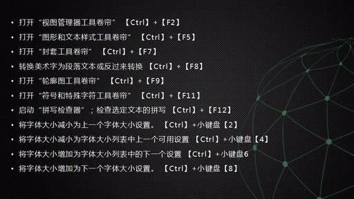 cdr最常用快捷键大全(新手必备最全CDR快捷键)(8)