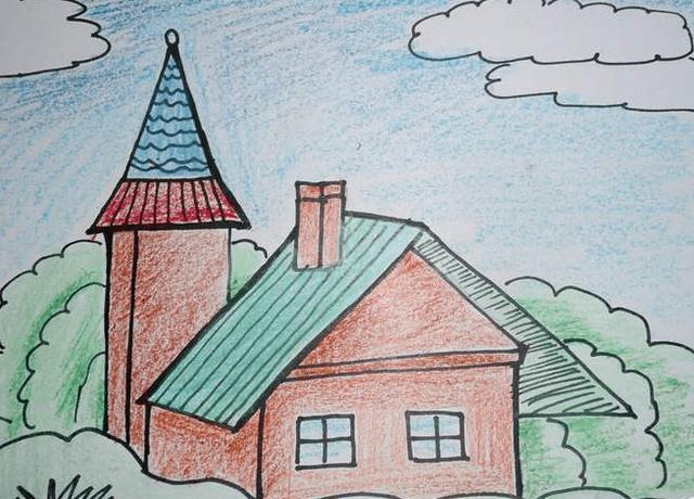 孩子最爱彩色风景简笔画图,通俗易懂,做父母收藏起来!!