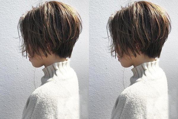 你的短发缺个合适的发色,显白低调的冷棕色染发,了解一下