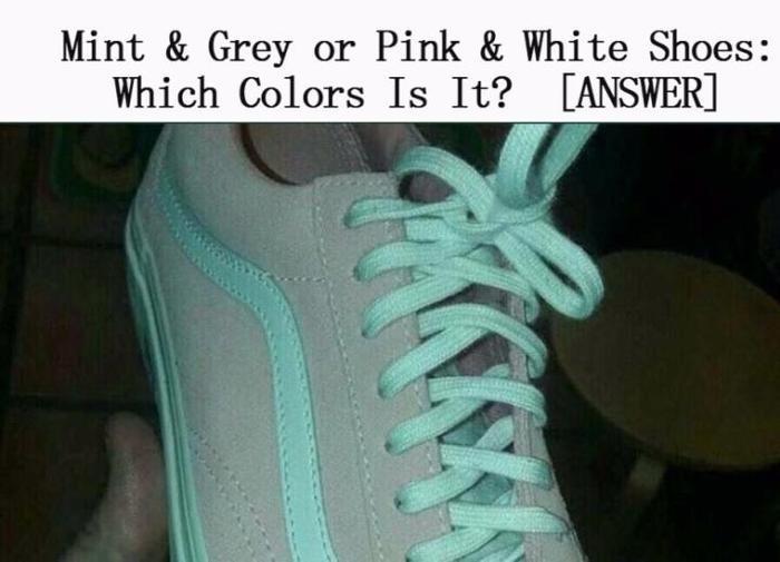 这双鞋是灰绿or粉白?全球网友吵翻天!你是哪一种?