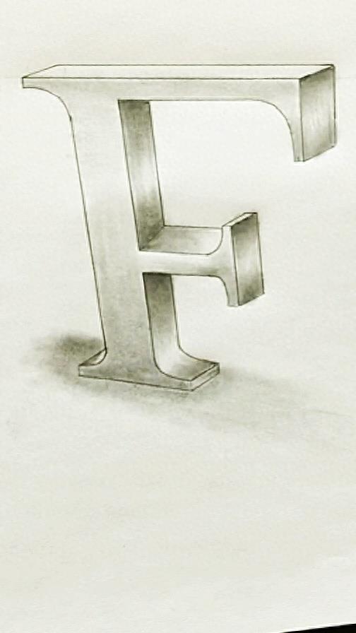 好看的3D立体字母绘画,按照这个步骤画,一点都不难