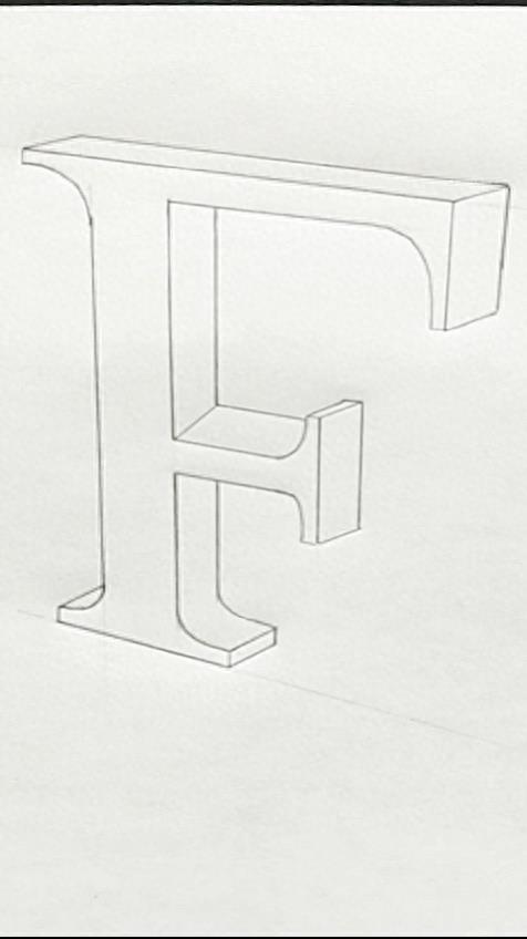 好看的3D立体字母绘画,按照这个步骤画,一点都不难