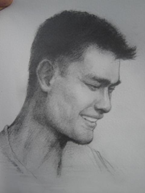 NBA13位球星手绘素描画,加内特笑的灿烂,科比有点忧伤