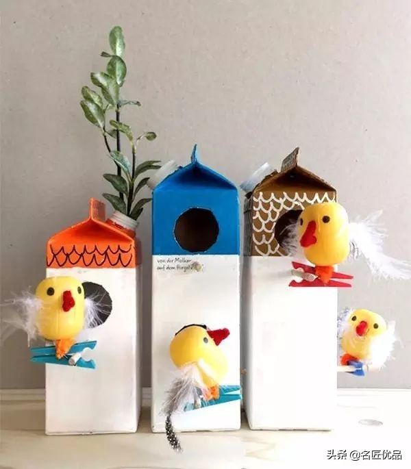 牛奶盒手工制作小动物（废弃牛奶盒的创意手工大全）