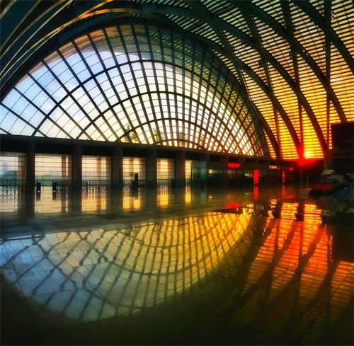 航拍天津西站，始建于清宣统元年，半圆拱形如山洞