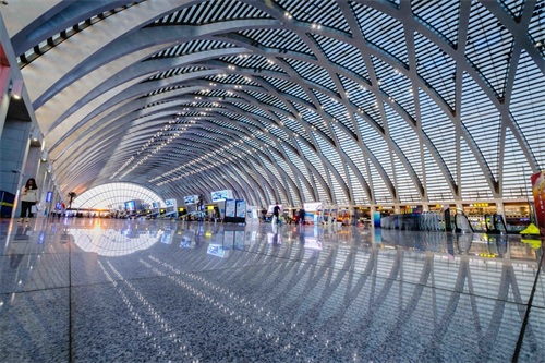 航拍天津西站，始建于清宣统元年，半圆拱形如山洞