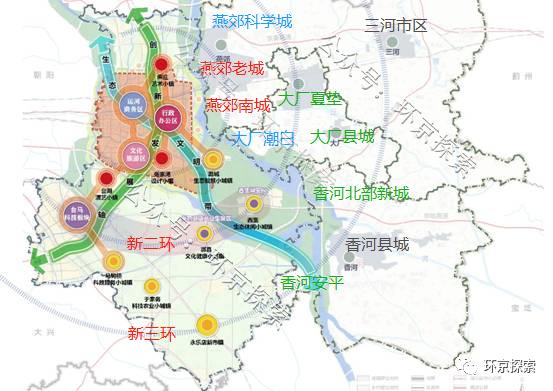 燕郊新城地铁规划图(一环的燕郊南城和大厂潮白新城都能享受到哪些轨道交通)(1)